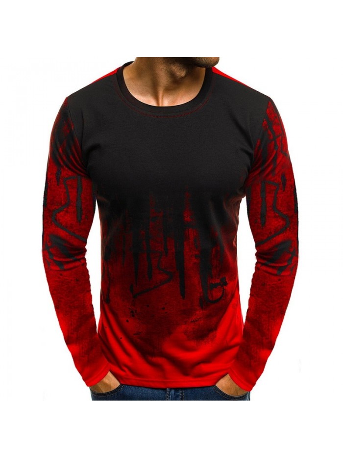 Tee Top Male Long Sleeve Fitness T shirts Men Printed Camouflage Male T-shirts