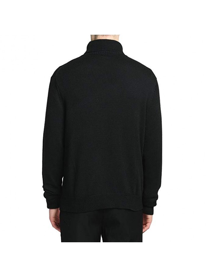 Men’s Merino Wool Blend Relax Fit Turtle Neck Sweater Pullover