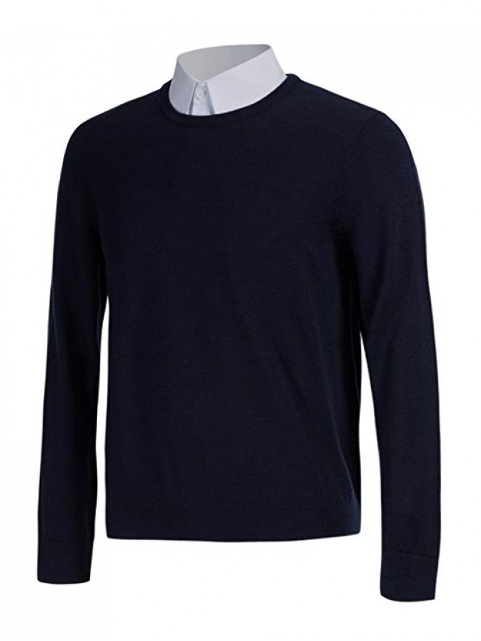Men's 100% Wool Autumn Winter V-Neck Knitted Jumper Pullover