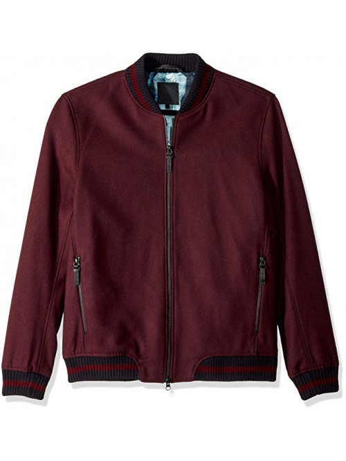 Men's Modern Slim Fit Wool Bomber Jacket