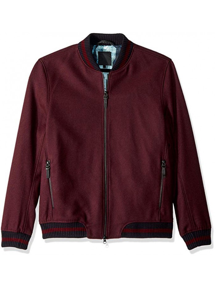 Men's Modern Slim Fit Wool Bomber Jacket