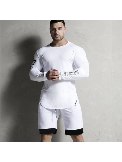 New Fashion High-elasticity Sporting T-shirt Men l...
