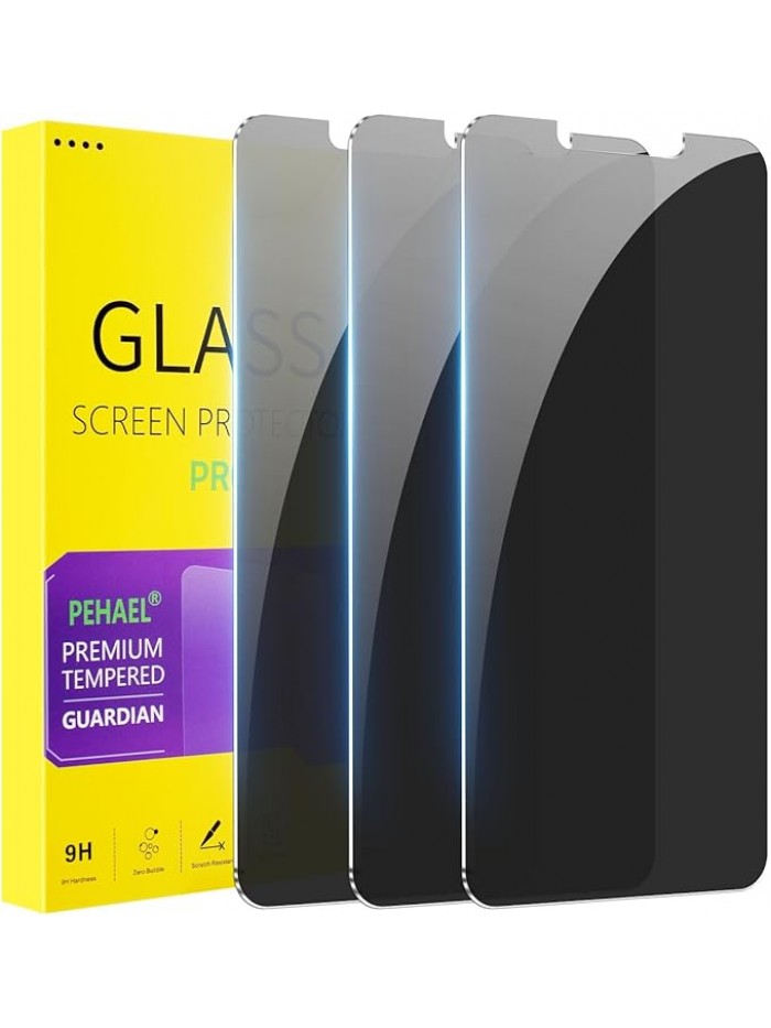 PEHAEL 3 Pack for iPhone 11/iPhone XR Privacy Screen Protector Anti-Spy Tempered Glass Film 9H Hardness Easy Installation Bubble Free [6.1 inch]