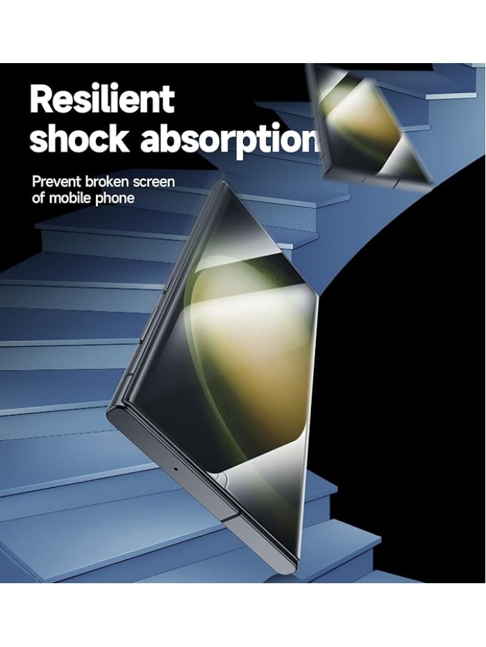 MAGIC JOHN 2 Pack for Samsung Galaxy S23 Ultra Screen Protector [PET Film Material Not Glass] 6.8 inch,[100% Fingerprint ID Compatible] Easy Installation Tray, Shock-Resistant, 3D Curved, Bubble Free, Scratch Proof, HD Clear, Case Friendly