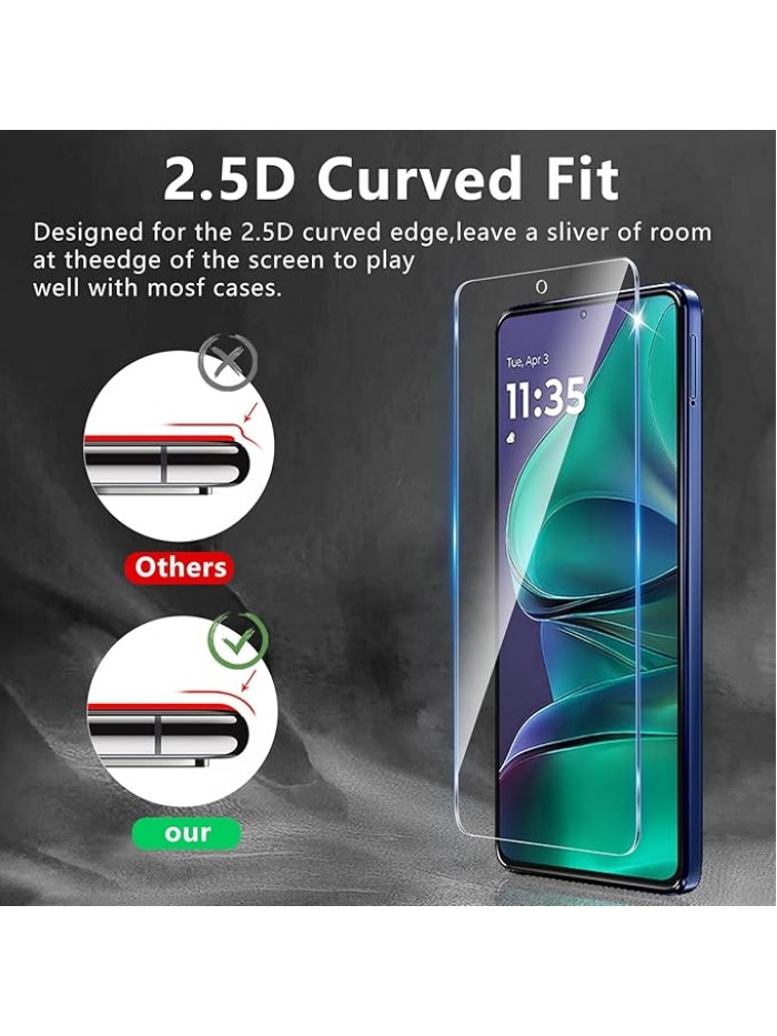 LZAYN 3 Pack Screen Protector Designed for Motorola Moto G Stylus 5G 2025 with 3 Pack Tempered Glass Camera Lens Protector,Ultra HD Clear,9H Hardness,Easy Install - Case Friendly,Scratch Resistant