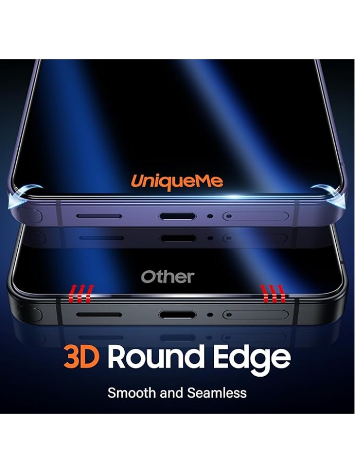 UniqueMe for S26 Ultra Privacy Screen - 2 PACK Samsung Galaxy S26 Ultra Privacy Screen Protector [Fingerprint Unlocking] Easy Installation,Bubble-Free,Anti-Spy,9H Tempered Glass,3D Full-coverage