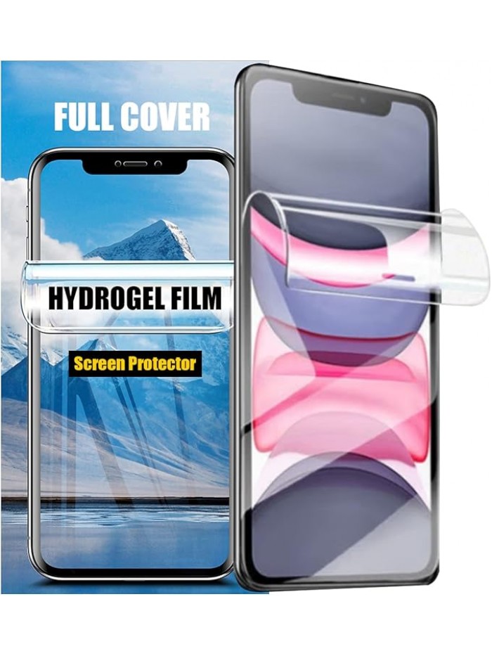 LOOKSEVEN 3 Pack Hydrogel Film For iPhone XR, iPhone 11 Transparent Soft TPU Screen Protector, High Sensitivity Protective Film (Not Tempered Film)