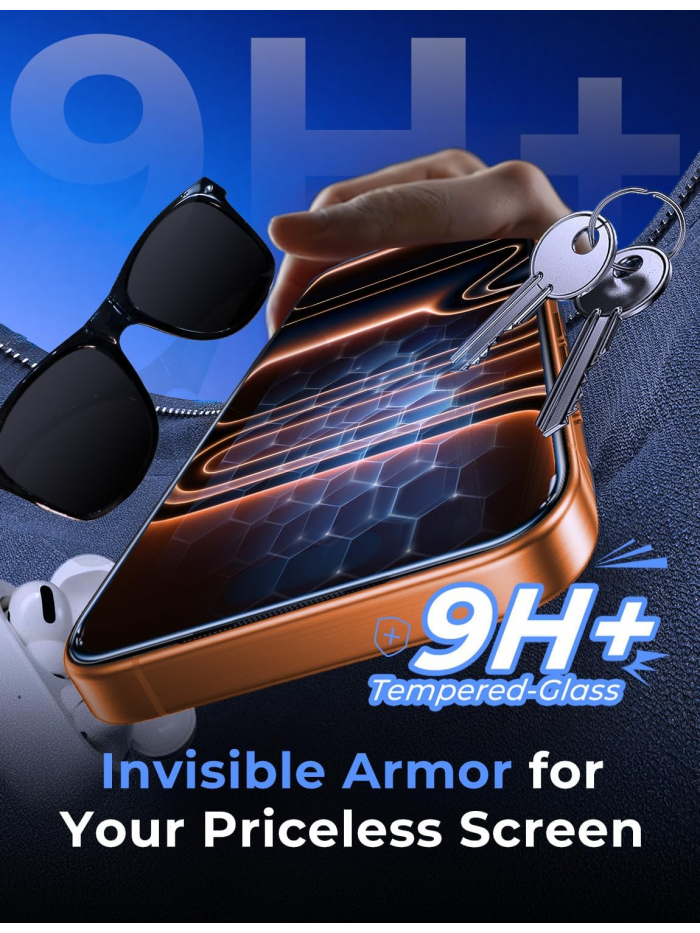 MAGIC JOHN 2 Pack for iPhone 17 Pro Max 6.9 inch Tempered Glass Screen Protector, Auto Dust-Elimination, Bubble Free, HD Clear, Easy Installation