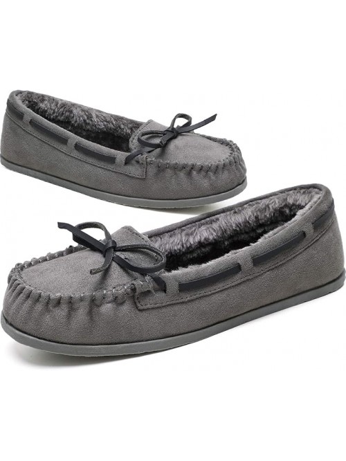 KOLILI Womens Faux Fur Moccasin Slippers, Indoor O...