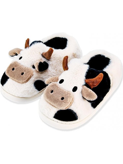 Cow Slippers for Women and Men, Fluffy Cute Cozy C...